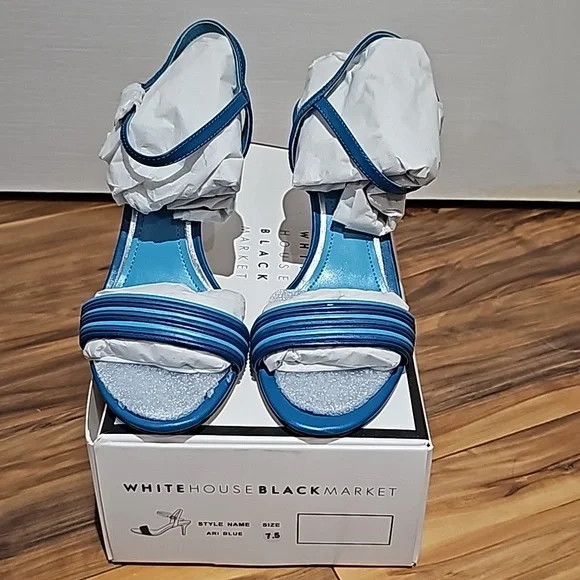 White House Black Market size 7.5 M Ari Blue Heels - New in Box - Picture 3 of 8